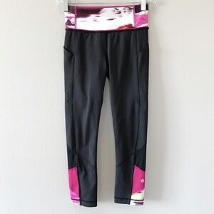 Lululemon Pace Rival Crop Leggings Black Berry 2